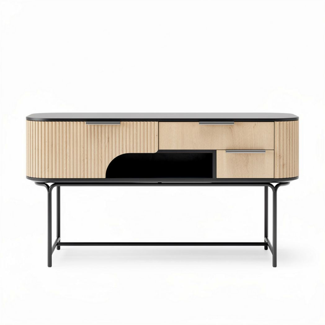 Mobile contenitore in legno e metallo per sala da pranzo – 150 x 45 x 75 cm