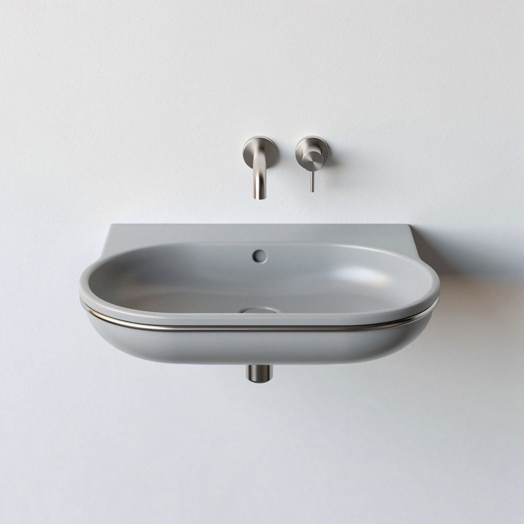 Lavabo da appoggio in ceramica per bagno – 60 x 40 x 15 cm