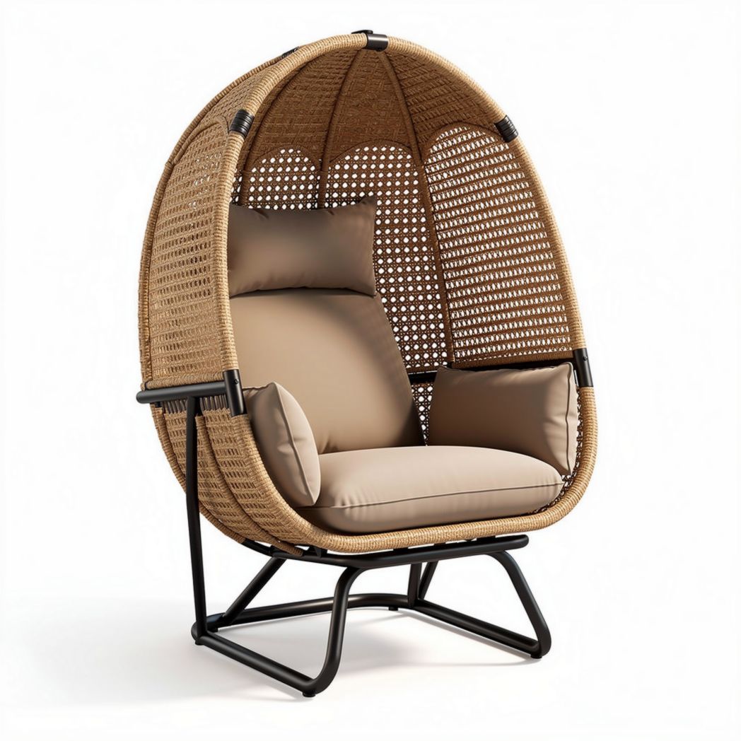 Poltrona a sospensione in rattan per un ambiente esterno – 105 x 85 x 120 cm