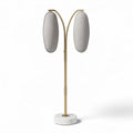 Lampada da terra in metallo e tessuto per illuminazione interna – 35 x 35 x 150 cm