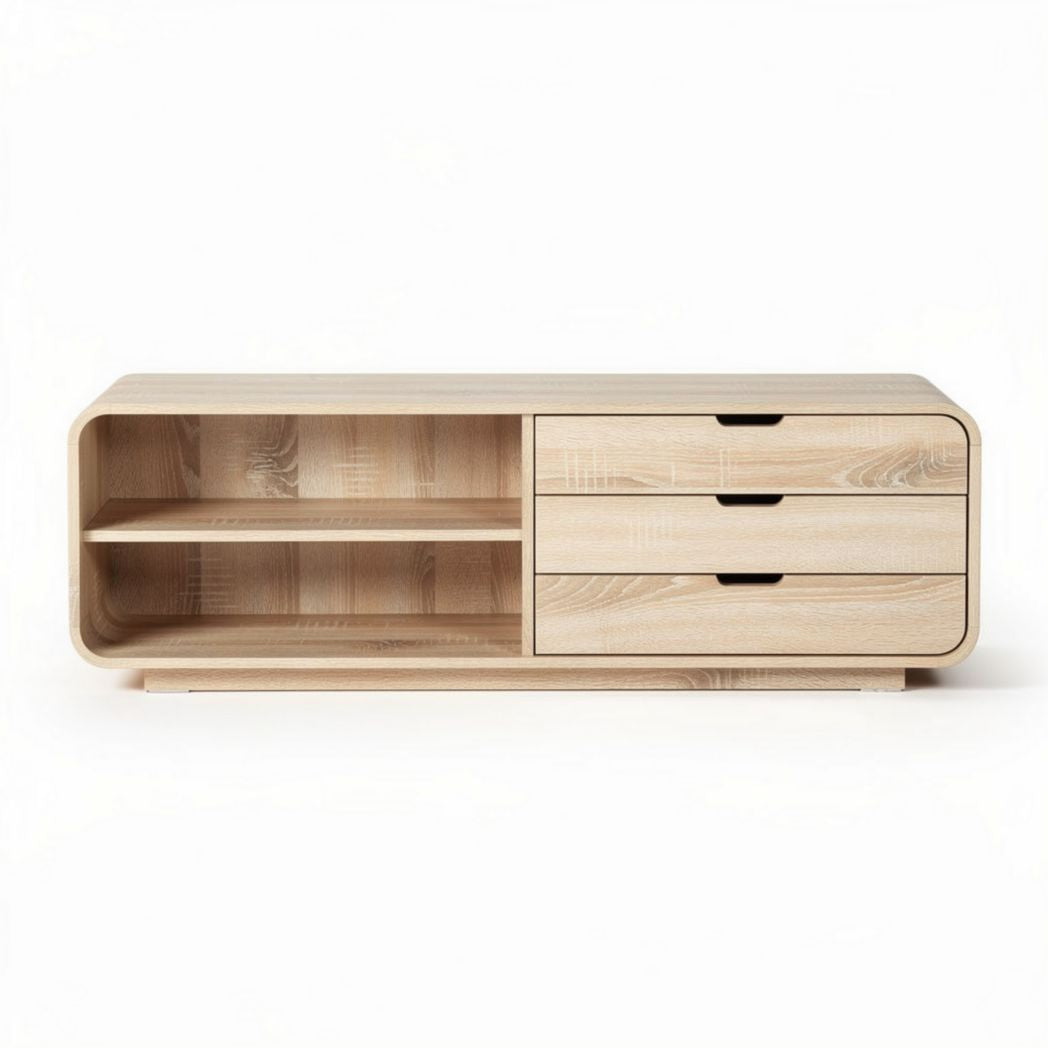 Mobile TV in legno massello per salotto con cassetti – 150 x 40 x 50 cm