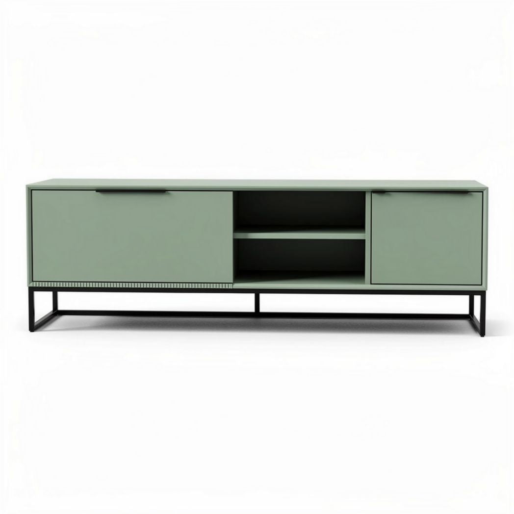Mobile TV in MDF con ripiani aperti e chiusi per soggiorno – 150 x 40 x 50 cm